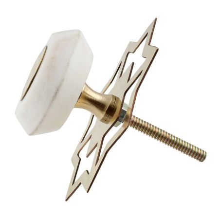 White Stone Flat Drawer Knob